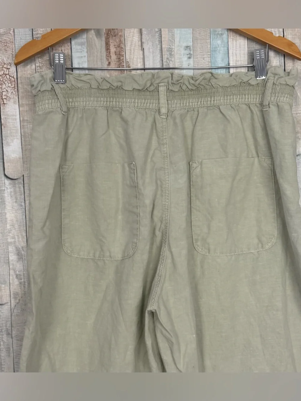 Zara 10 Cotton & Linen Trouser Pants Paperbag High Waist Spring Baggy Carrot Leg